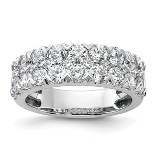 14k White Gold 2 carat Lab Grown Diamond VS/SI+ G+ Complete Double Row Fashion Band