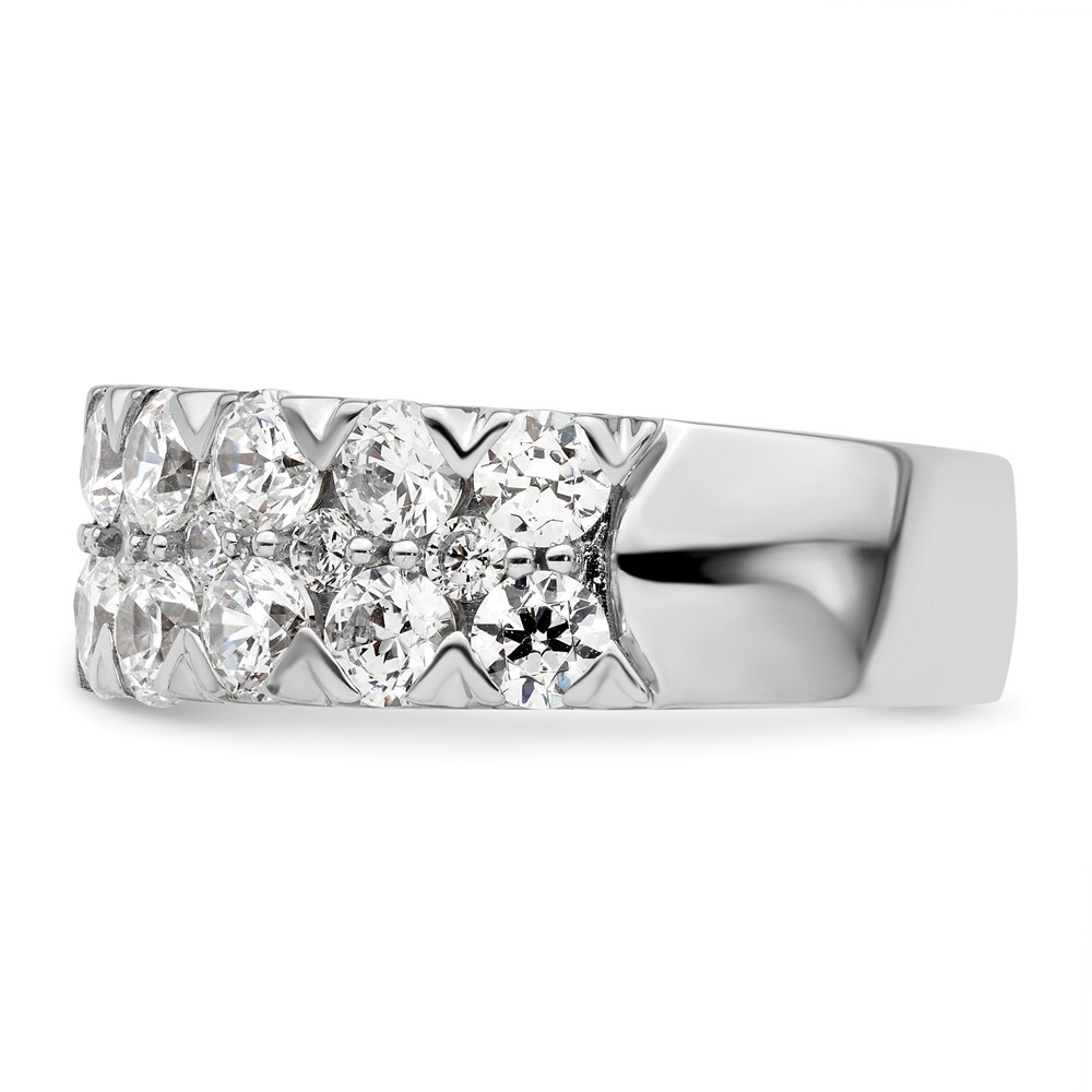 14k White Gold 3 carat Lab Grown Diamond VS/SI+ G+ Complete Double Row Fashion Band (RM8839-300-7WLG)