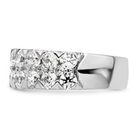 14K White Gold 2.88 Carat Lab Grown Diamond VS SI+ G+ Complete Double Row Fashion Band view 3
