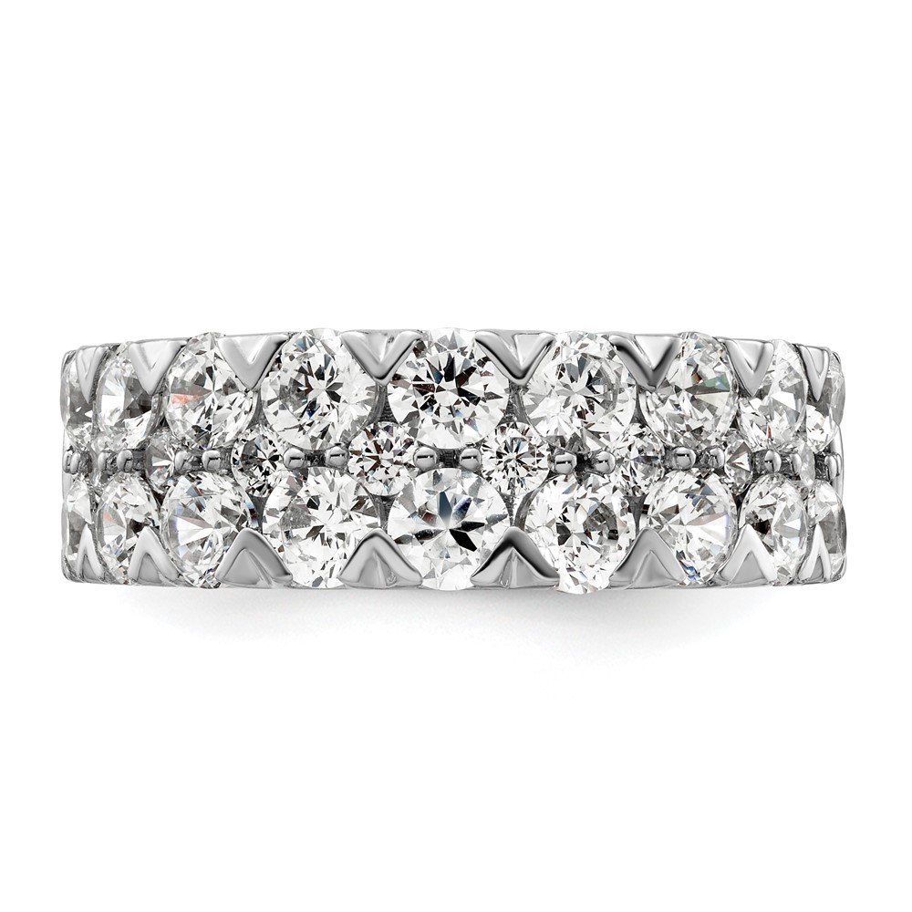 14k White Gold 3 carat Lab Grown Diamond VS/SI+ G+ Complete Double Row Fashion Band (RM8839-300-7WLG)