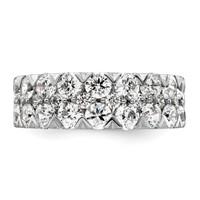 14K White Gold 2.88 Carat Lab Grown Diamond VS SI+ G+ Complete Double Row Fashion Band view 4