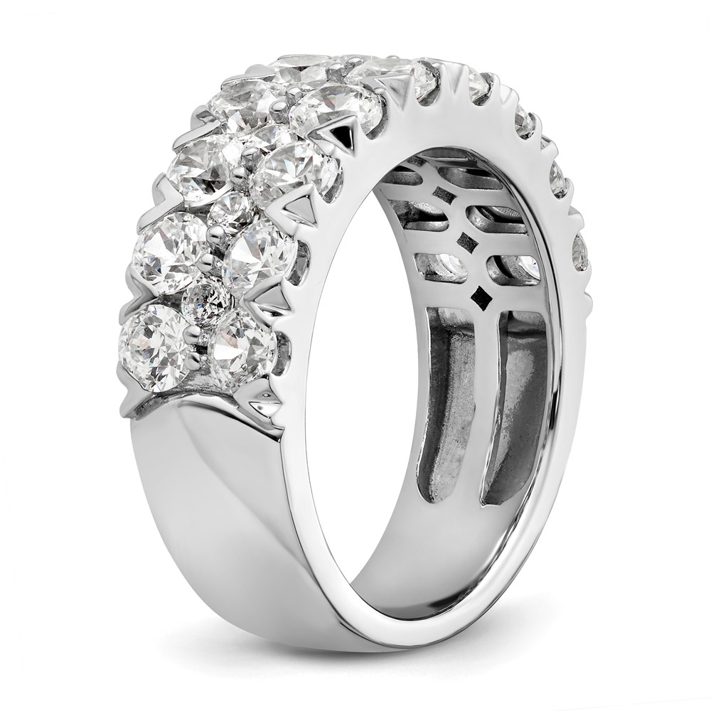 14k White Gold 3 carat Lab Grown Diamond VS/SI+ G+ Complete Double Row Fashion Band (RM8839-300-7WLG)