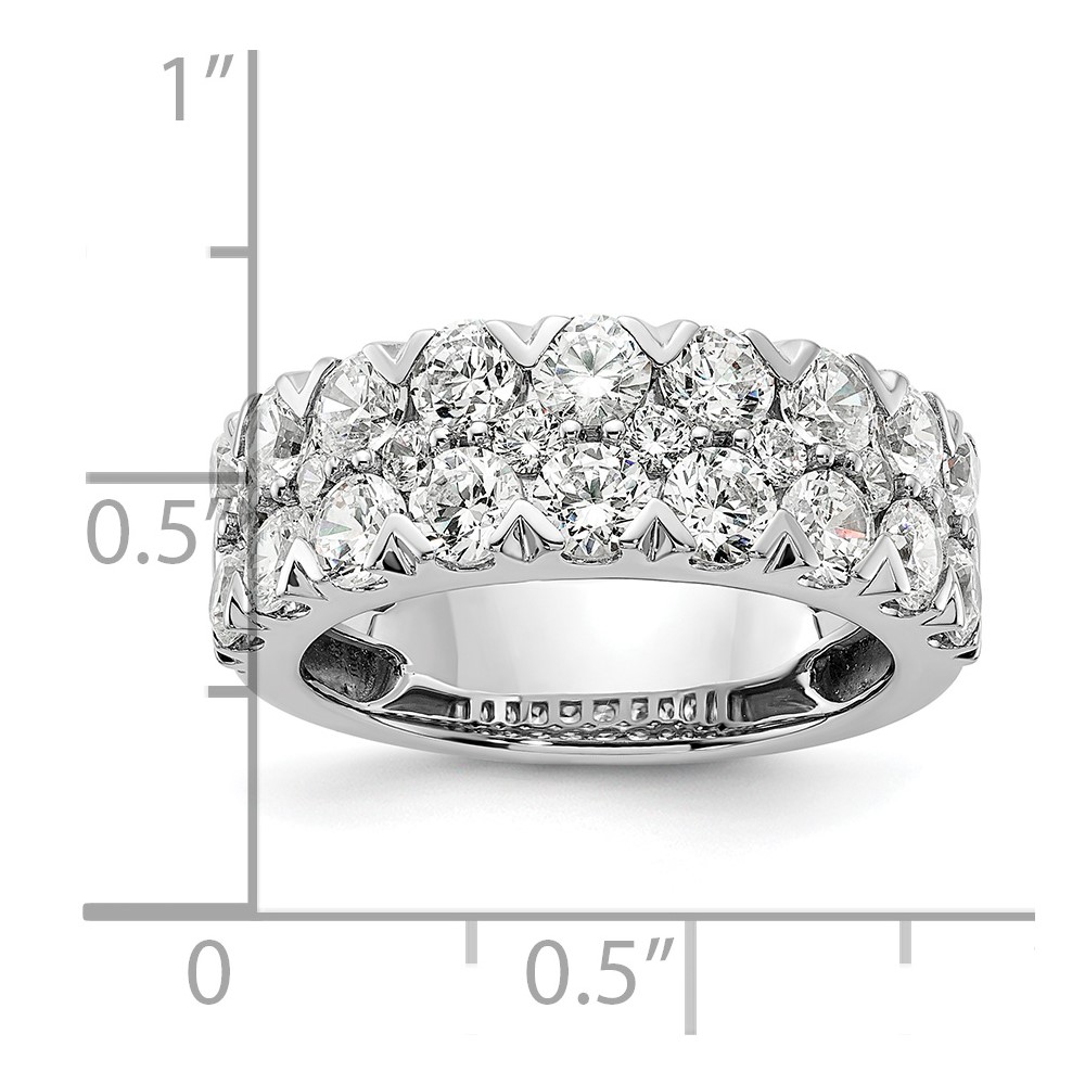 14k White Gold 3 carat Lab Grown Diamond VS/SI+ G+ Complete Double Row Fashion Band (RM8839-300-7WLG)