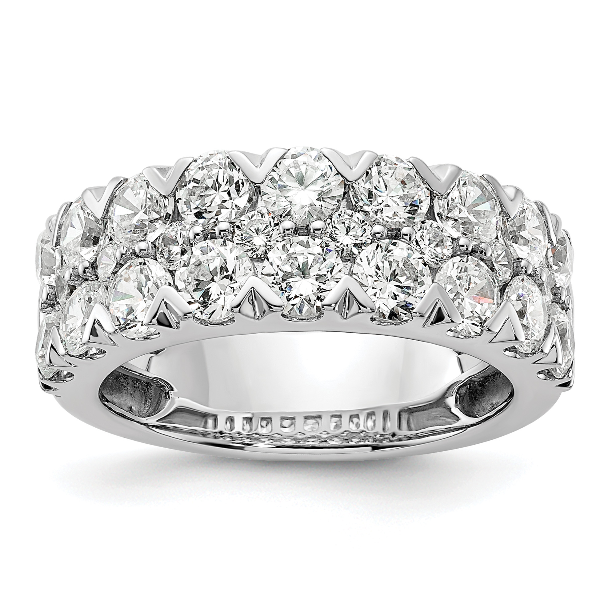 14k White Gold 3 carat Lab Grown Diamond VS/SI+ G+ Complete Double Row Fashion Band (RM8839-300-7WLG)