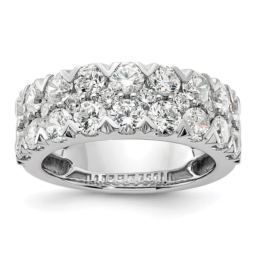 14k White Gold 3 carat Lab Grown Diamond VS/SI+ G+ Complete Double Row Fashion Band (RM8839-300-7WLG)
