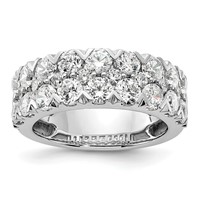 14K White Gold 2.88 Carat Lab Grown Diamond VS SI+ G+ Complete Double Row Fashion Band view 1