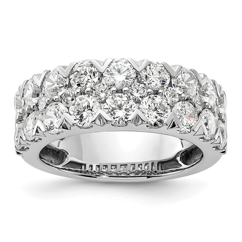 14k White Gold 3 carat Lab Grown Diamond VS/SI+ G+ Complete Double Row Fashion Band