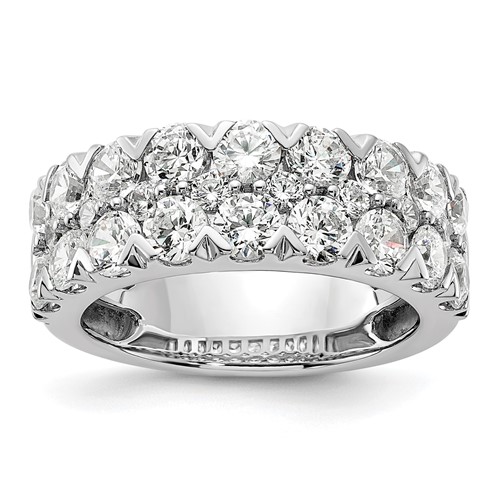 14K White Gold 2.88 Carat Lab Grown Diamond VS SI+ G+ Complete Double Row Fashion Band