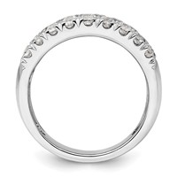 14K White Gold 1.50 Carat Lab Grown Diamond VS SI+ G+ Complete Triple Row Fashion Band view 2