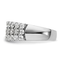 14K White Gold 1.50 Carat Lab Grown Diamond VS SI+ G+ Complete Triple Row Fashion Band view 3