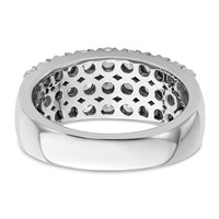 14K White Gold 1.50 Carat Lab Grown Diamond VS SI+ G+ Complete Triple Row Fashion Band view 5