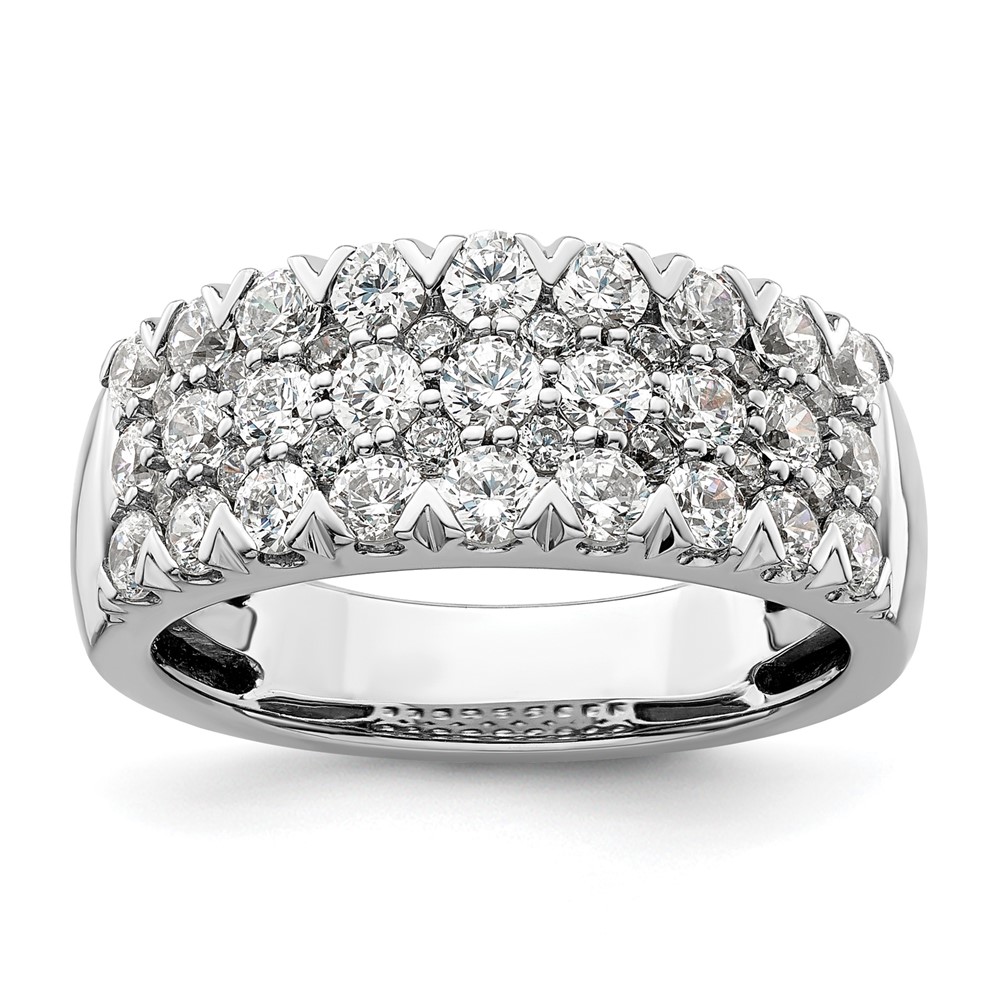 14k White Gold 1 1/2 carat Lab Grown Diamond VS/SI+ G+ Complete Triple Row Fashion Band (RM8840-150-7WLG)