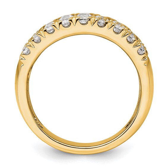 14k 1 1/2 carat Lab Grown Diamond VS/SI+ G+ Complete Triple Row Fashion Band