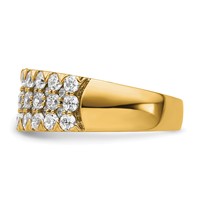 14K Yellow Gold 1.50 Carat Lab Grown Diamond VS SI+ G+ Complete Triple Row Fashion Band view 4