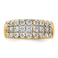 14K Yellow Gold 1.50 Carat Lab Grown Diamond VS SI+ G+ Complete Triple Row Fashion Band view 5
