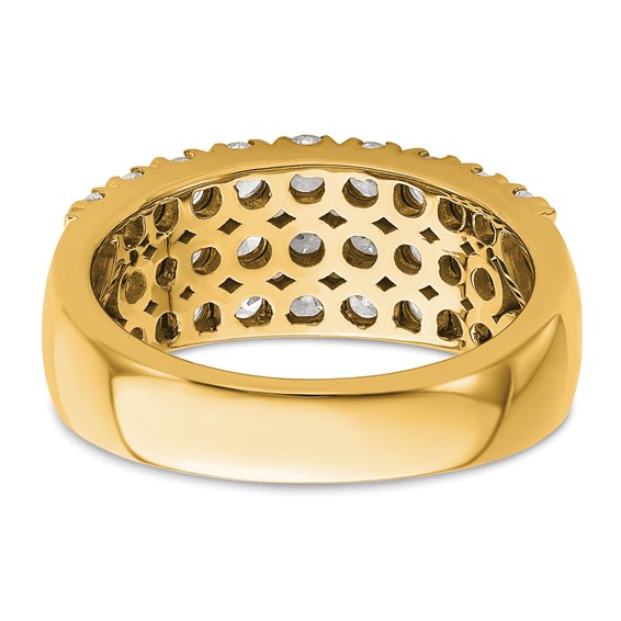 14k 1 1/2 carat Lab Grown Diamond VS/SI+ G+ Complete Triple Row Fashion Band