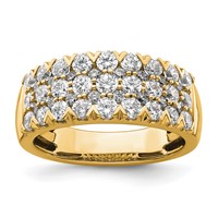14K Yellow Gold 1.50 Carat Lab Grown Diamond VS SI+ G+ Complete Triple Row Fashion Band view 1