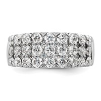 14K White Gold 2 Carat Lab Grown Diamond VS SI+ G+ Complete Triple Row Fashion Band view 4