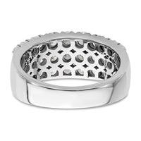 14K White Gold 2 Carat Lab Grown Diamond VS SI+ G+ Complete Triple Row Fashion Band view 5