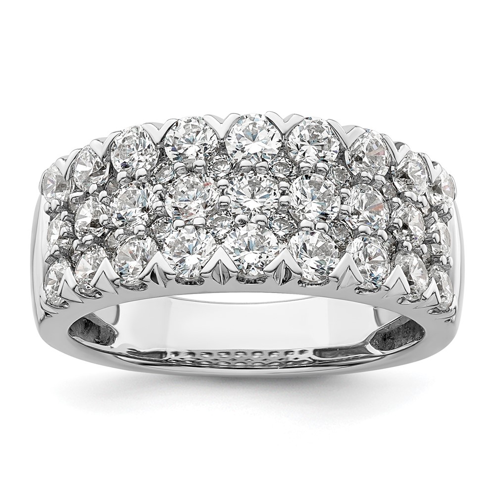 14k White Gold 2 carat Lab Grown Diamond VS/SI+ G+ Complete Triple Row Fashion Band (RM8840-200-7WLG)