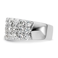 14K White Gold 3ct Lab Grown Diamond VS SI+ G+ Complete Triple Row Band view 3