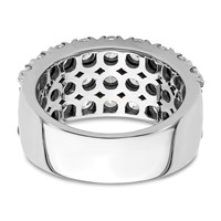 14K White Gold 3ct Lab Grown Diamond VS SI+ G+ Complete Triple Row Band view 5