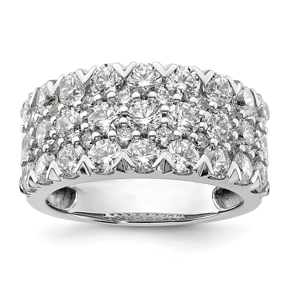 14K White Gold 3ct Lab Grown Diamond VS SI+ G+ Complete Triple Row Band