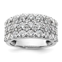 14K White Gold 3ct Lab Grown Diamond VS SI+ G+ Complete Triple Row Band view 1