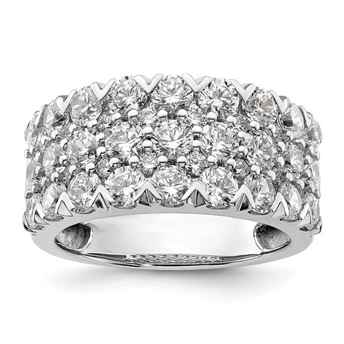 14K White Gold 3ct Lab Grown Diamond VS SI+ G+ Complete Triple Row Band