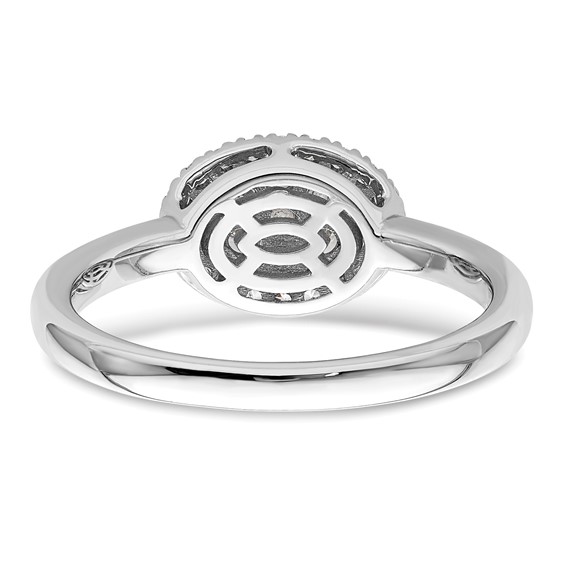 14k White Oval Halo Cluster 1/3 carat Diamond Complete Engagement Ring