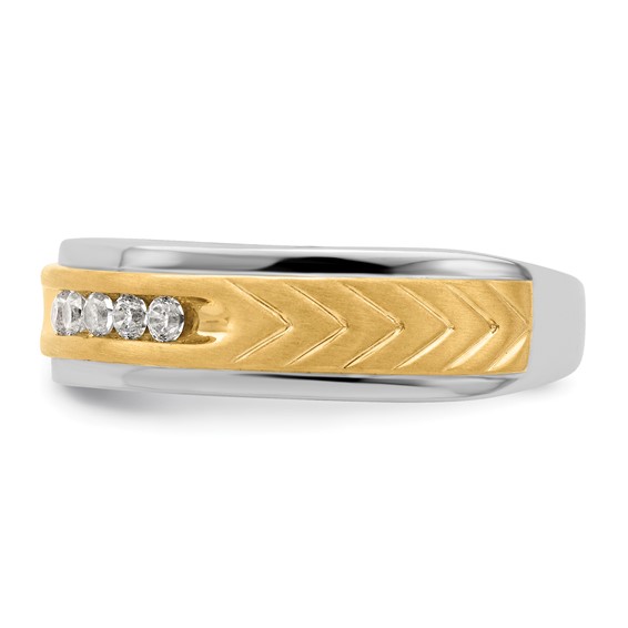14K Two-tone 5-stone  Mens Ring, Mtg only, blank