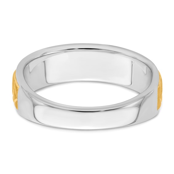 14K Two-tone 5-stone  Mens Ring, Mtg only, blank