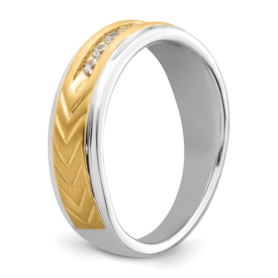 14K Two-tone 5-stone  Mens Ring, Mtg only, blank