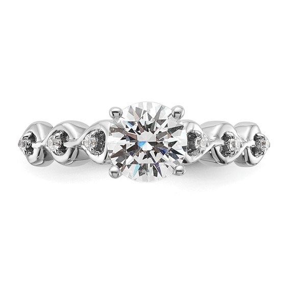 14k White Gold Diamond Semi-Mount Engagement Ring