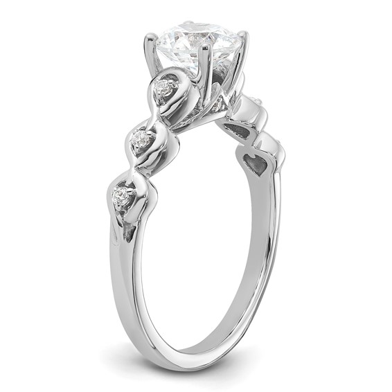 14k White Gold Diamond Semi-Mount Engagement Ring