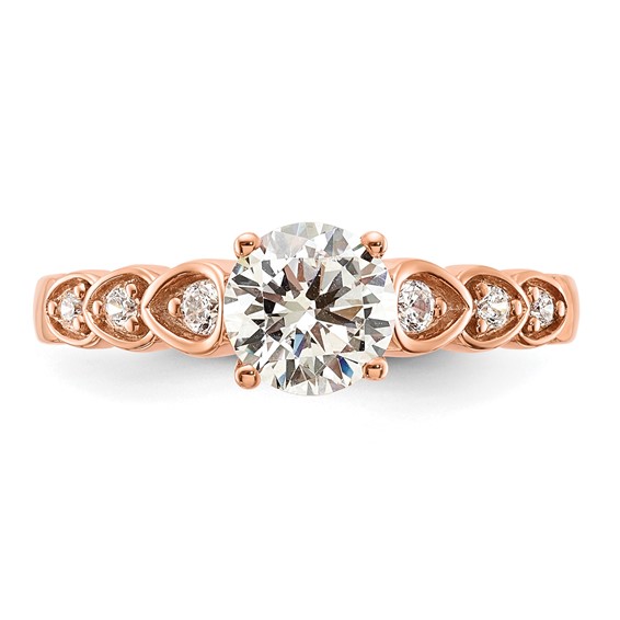 14k Rose Gold Diamond Semi-Mount Engagement Ring