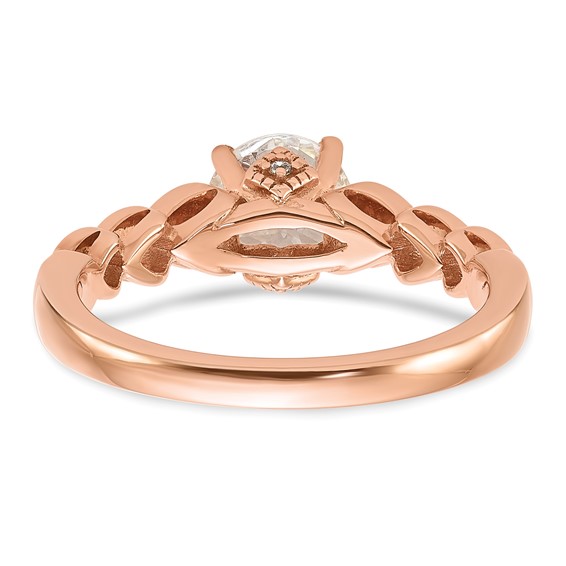 14k Rose Gold Diamond Semi-Mount Engagement Ring