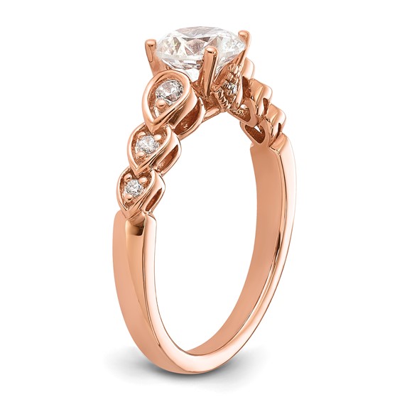 14k Rose Gold Diamond Semi-Mount Engagement Ring