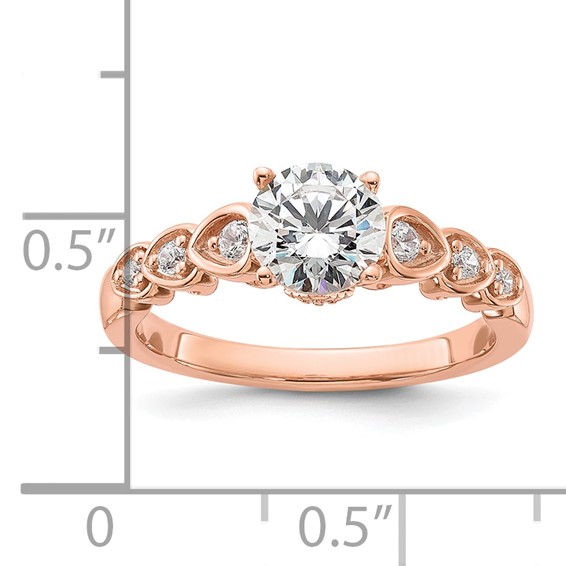 14k Rose Gold Diamond Semi-Mount Engagement Ring
