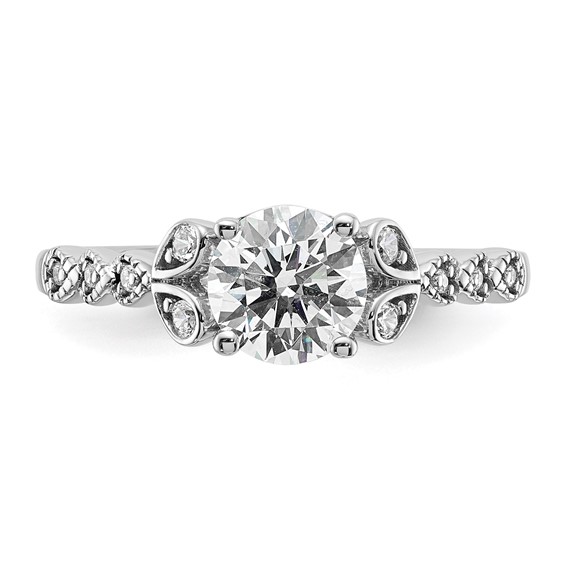 14k White Gold Diamond Semi-Mount Engagement Ring