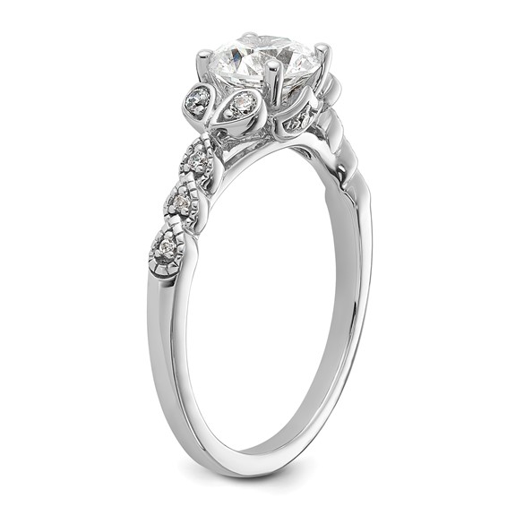 14k White Gold Diamond Semi-Mount Engagement Ring
