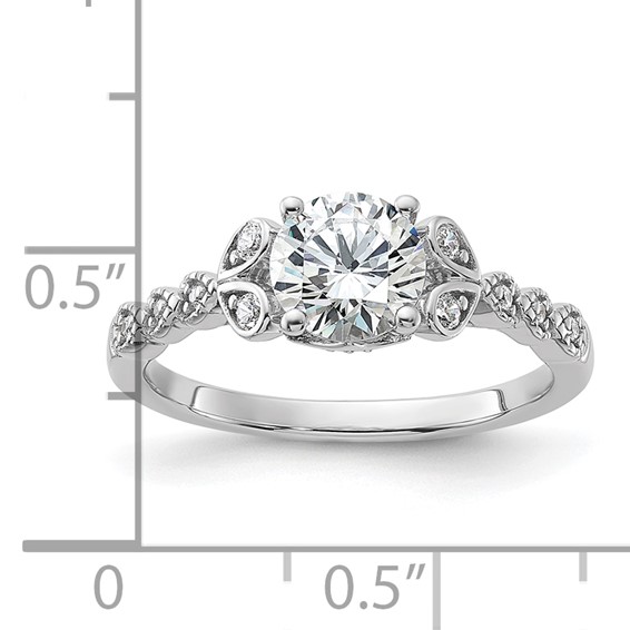 14k White Gold Diamond Semi-Mount Engagement Ring