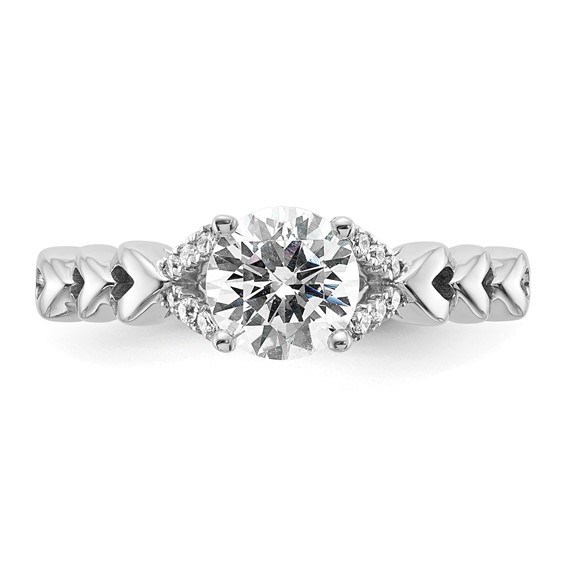 14k White Gold Diamond Semi-Mount Engagement Ring