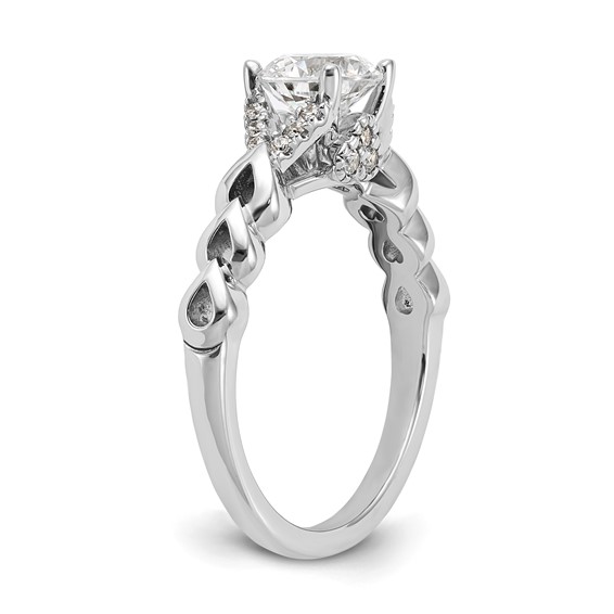 14k White Gold Diamond Semi-Mount Engagement Ring