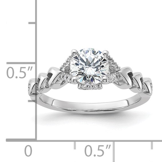 14k White Gold Diamond Semi-Mount Engagement Ring