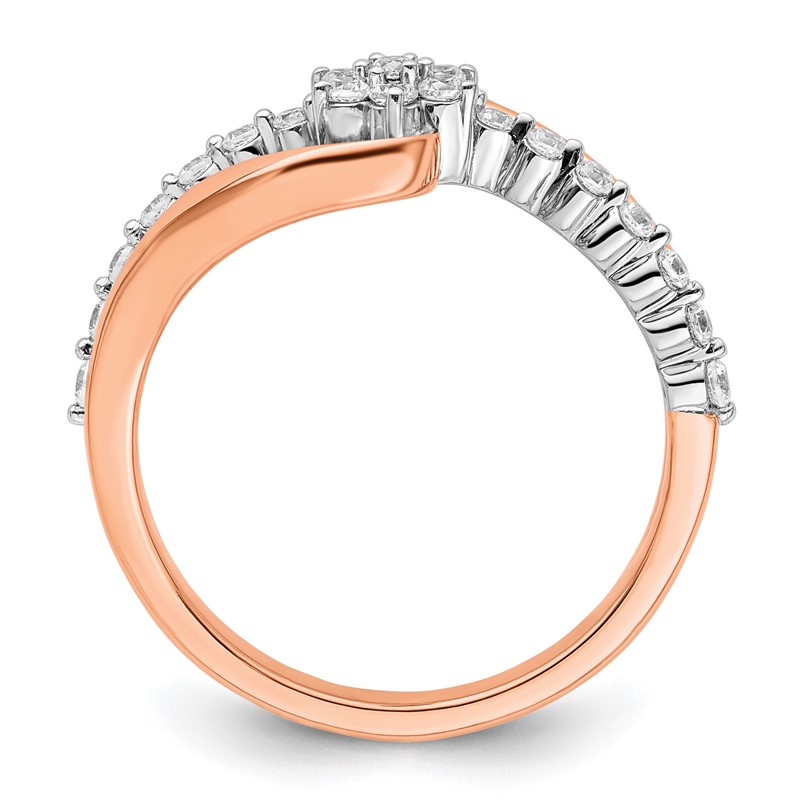 14k Two-Tone Rose and White Gold 1/3 carat Lab Grown Diamond VS/SI+ G+ Complete Fashion Ring