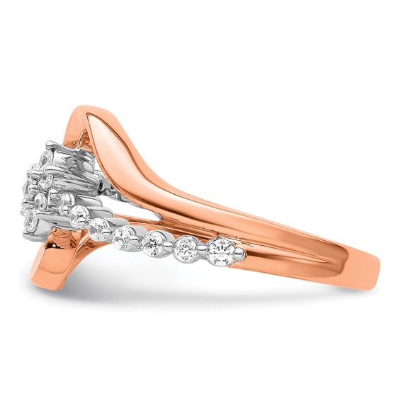 14k Two-Tone Rose and White Gold 1/3 carat Lab Grown Diamond VS/SI+ G+ Complete Fashion Ring