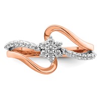 14K Two-Tone Rose and White Gold 0.33 Carat Lab Grown Diamond VS SI+ G+ Complete Fashion Ring view 4