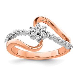 14k Two-Tone Rose and White Gold 1/3 carat Lab Grown Diamond VS/SI+ G+ Complete Fashion Ring