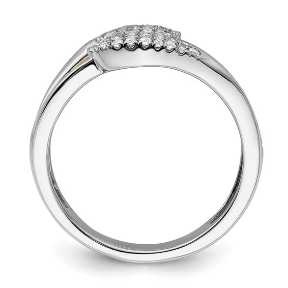 14k Two-Tone 3/8 carat Lab Grown Diamond VS/SI+ G+ Complete Fashion Ring